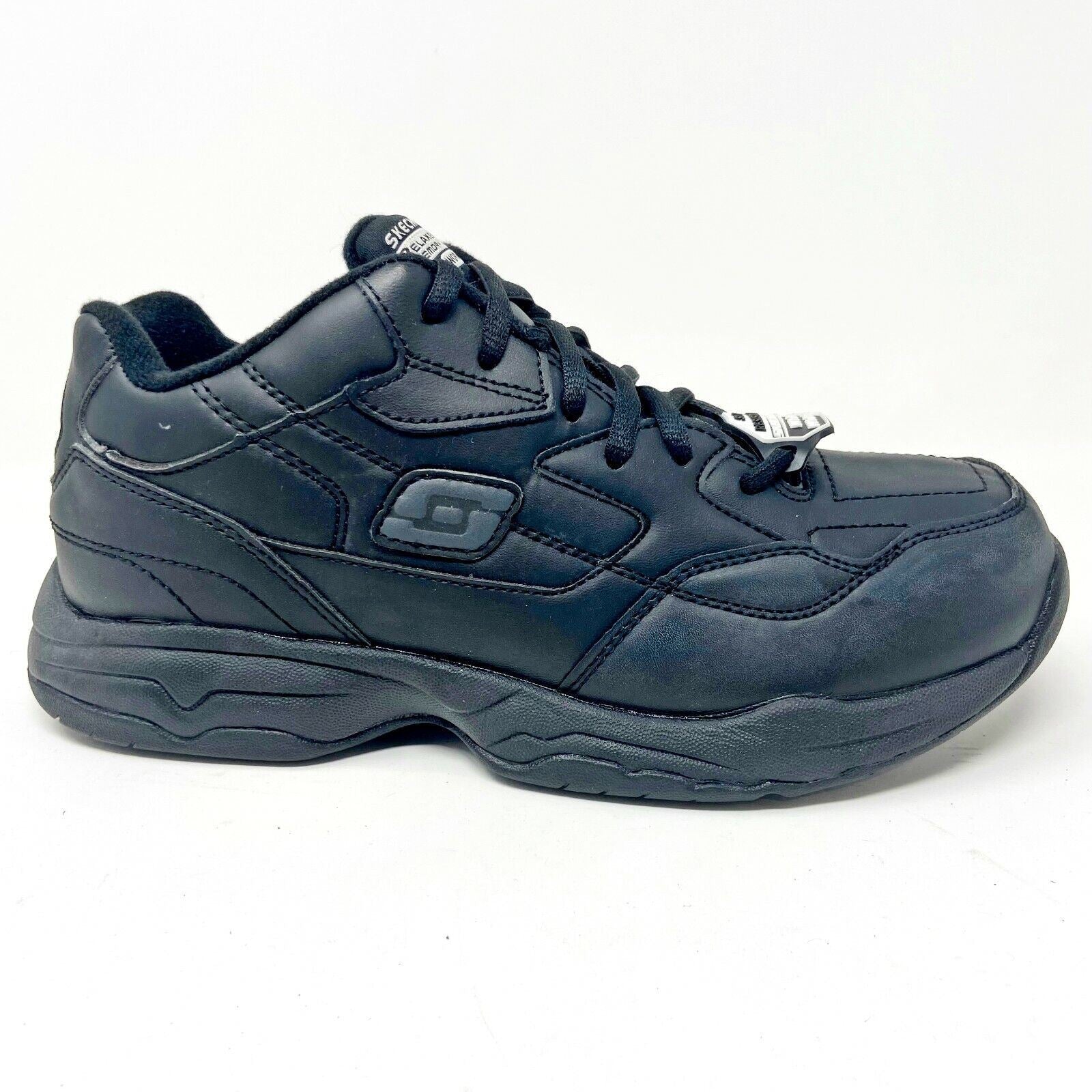 Skechers Slip Resistant Felton Albie Black Womens Relaxed Fit Crew Shoes