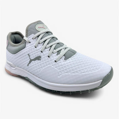 PUMA Proadapt Alphacat White Silver Pink Lady Womens Waterproof Golf Shoes