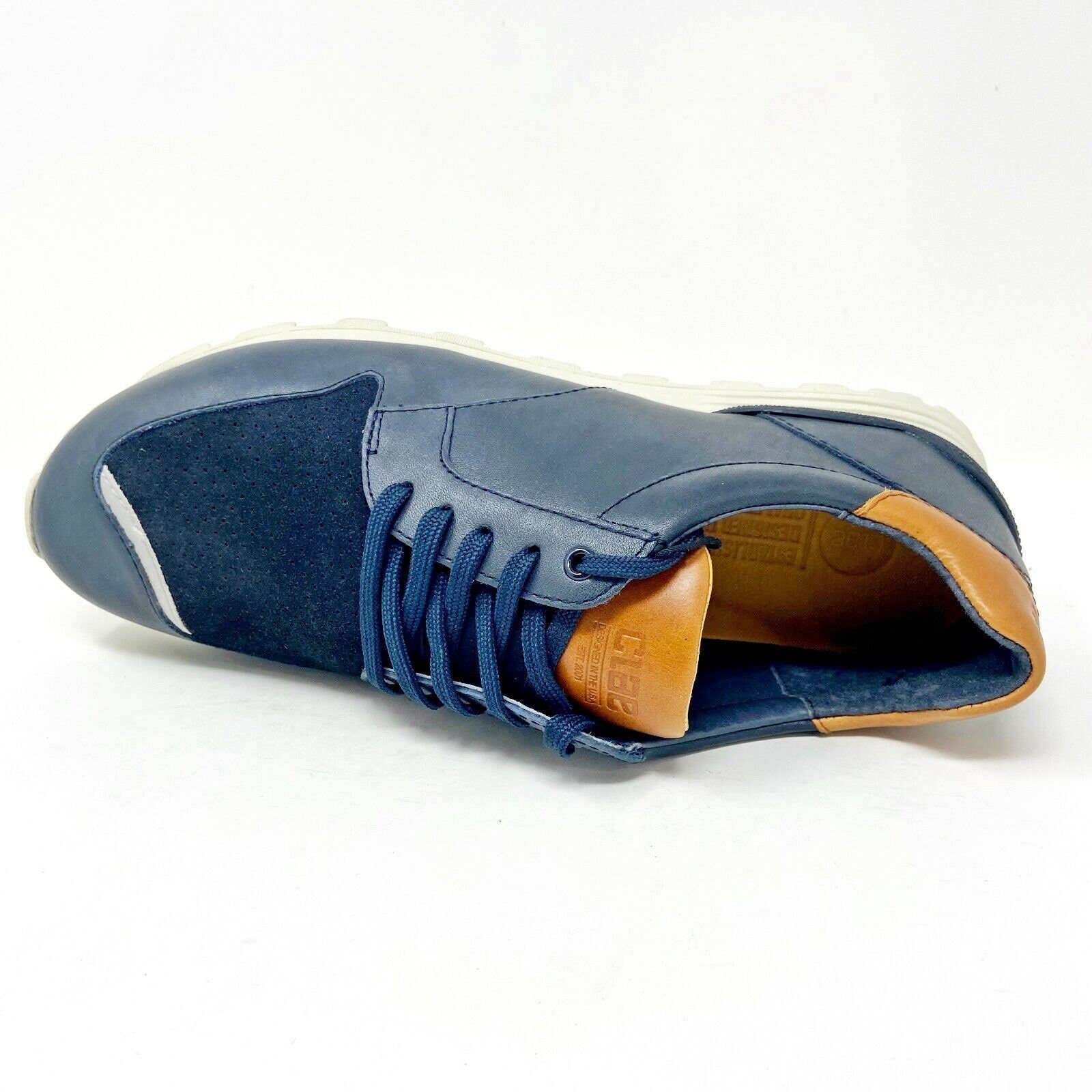 Clae Nathan Deep Navy Leather Mens Size 8 Premium Casual Sneakers