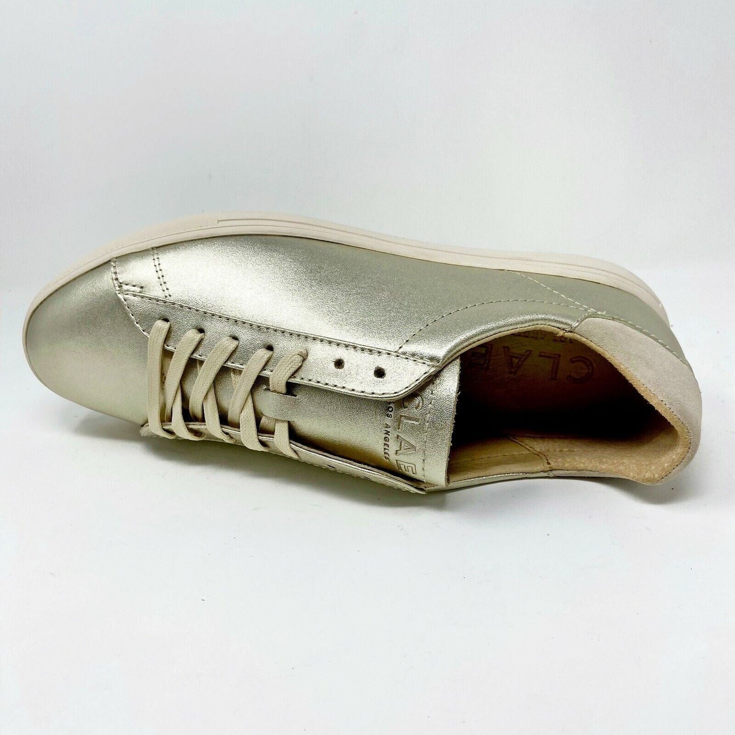 Clae Bradley Gold Metallic Mens Size 9 Premium Sneakers