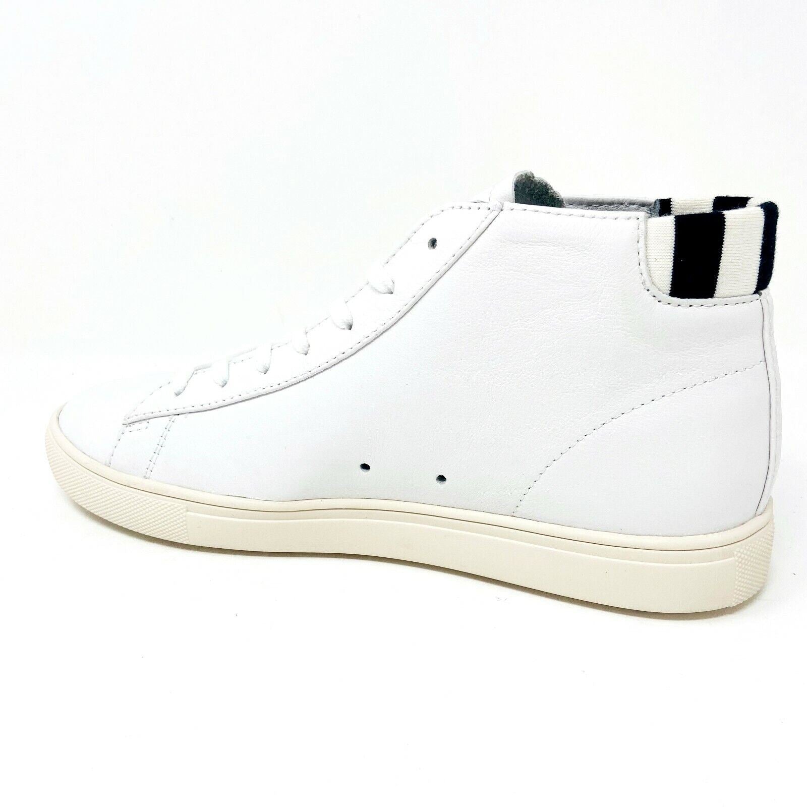 Clae Bradley Mid x Agnes B White Leather Mens Premium Casual Sneakers