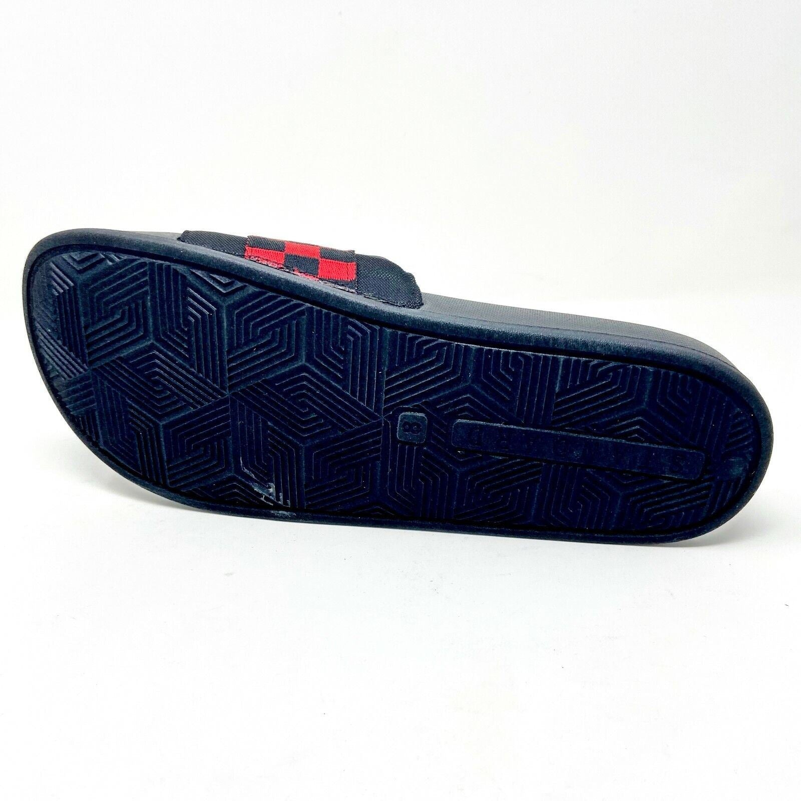 STNDRD Standard Los Angeles Monaco Checkerboard Black Red Mens Slides Sandals
