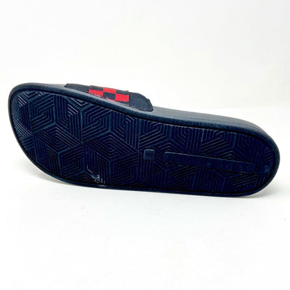 STNDRD Standard Los Angeles Monaco Checkerboard Black Red Mens Slides Sandals