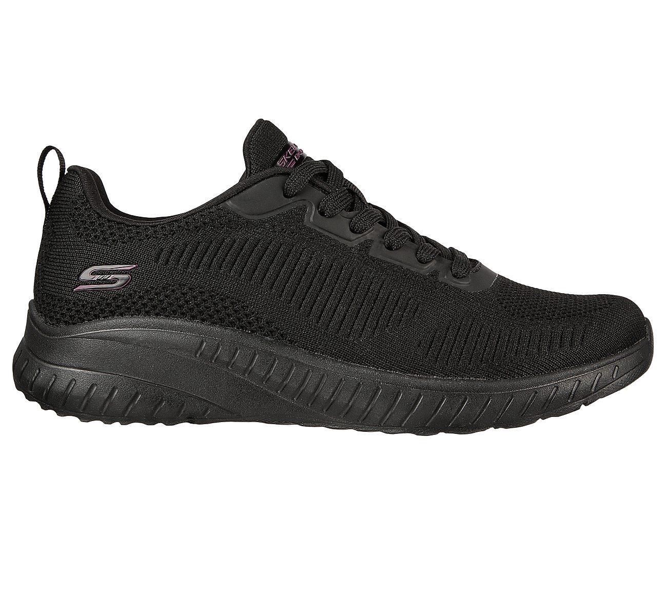 Women's Wide Fit Skechers 117209 Bobs Squad Chaos Face Off Vegan Trainers