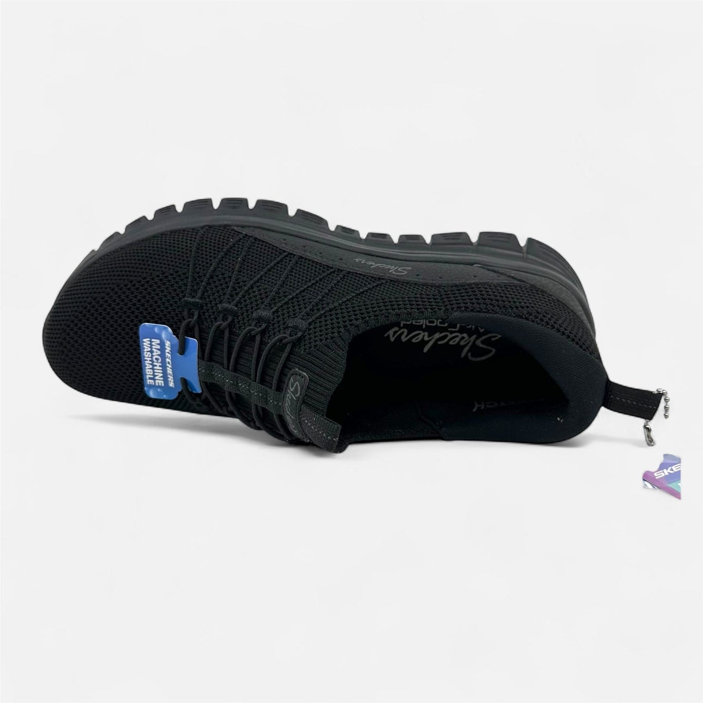 Skechers Graceful Picture Perfect Black Womens Casual Stretch Fit Sneaker