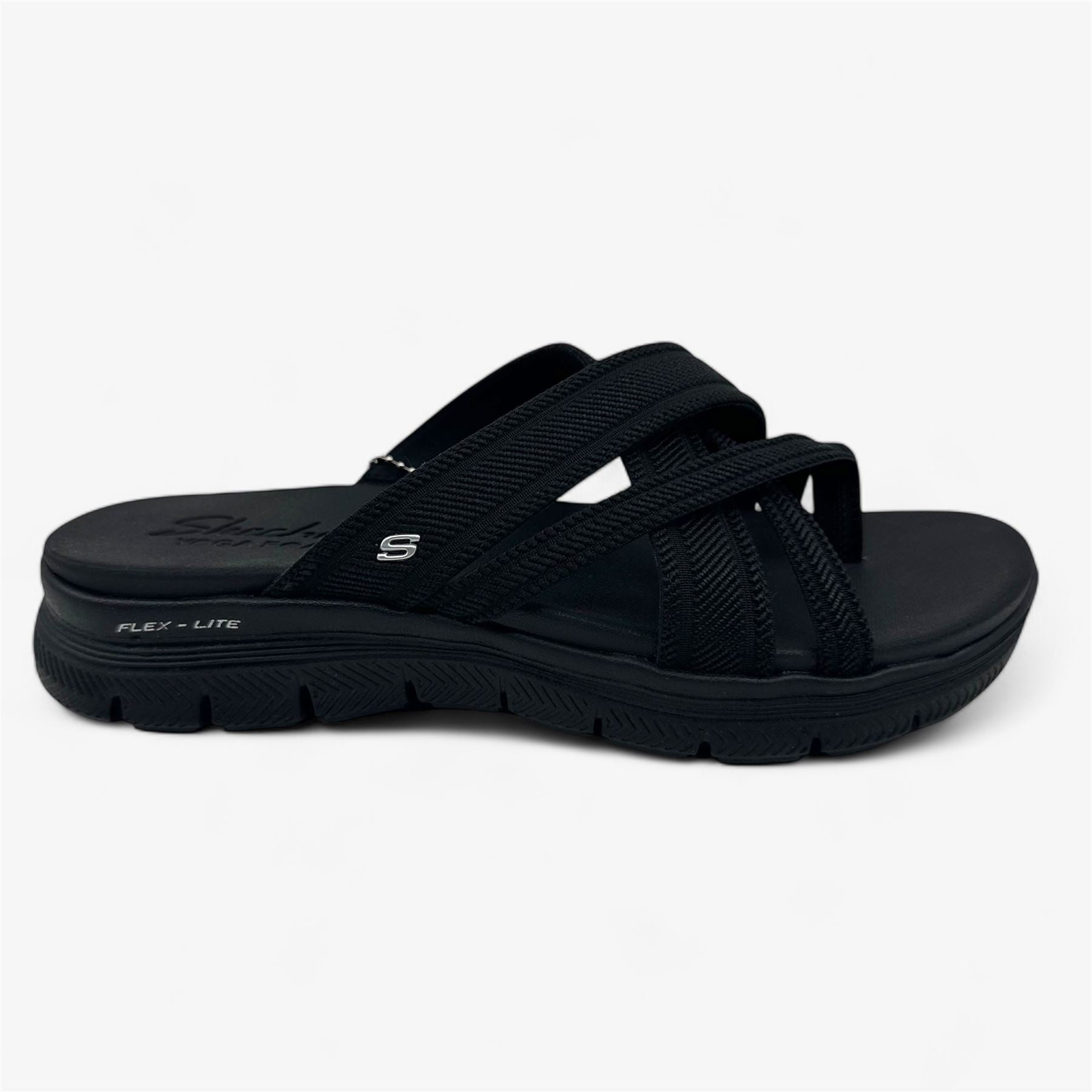Skechers Flex Appeal 4.0 Perfect 4 You Black Womens Sandal Slip-On
