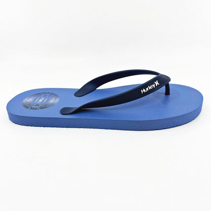 Hurley Mens Blue Logo Flip Flop Pool Beach Sandals