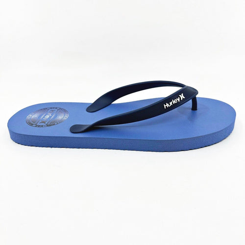 Hurley Mens Blue Logo Flip Flop Pool Beach Sandals