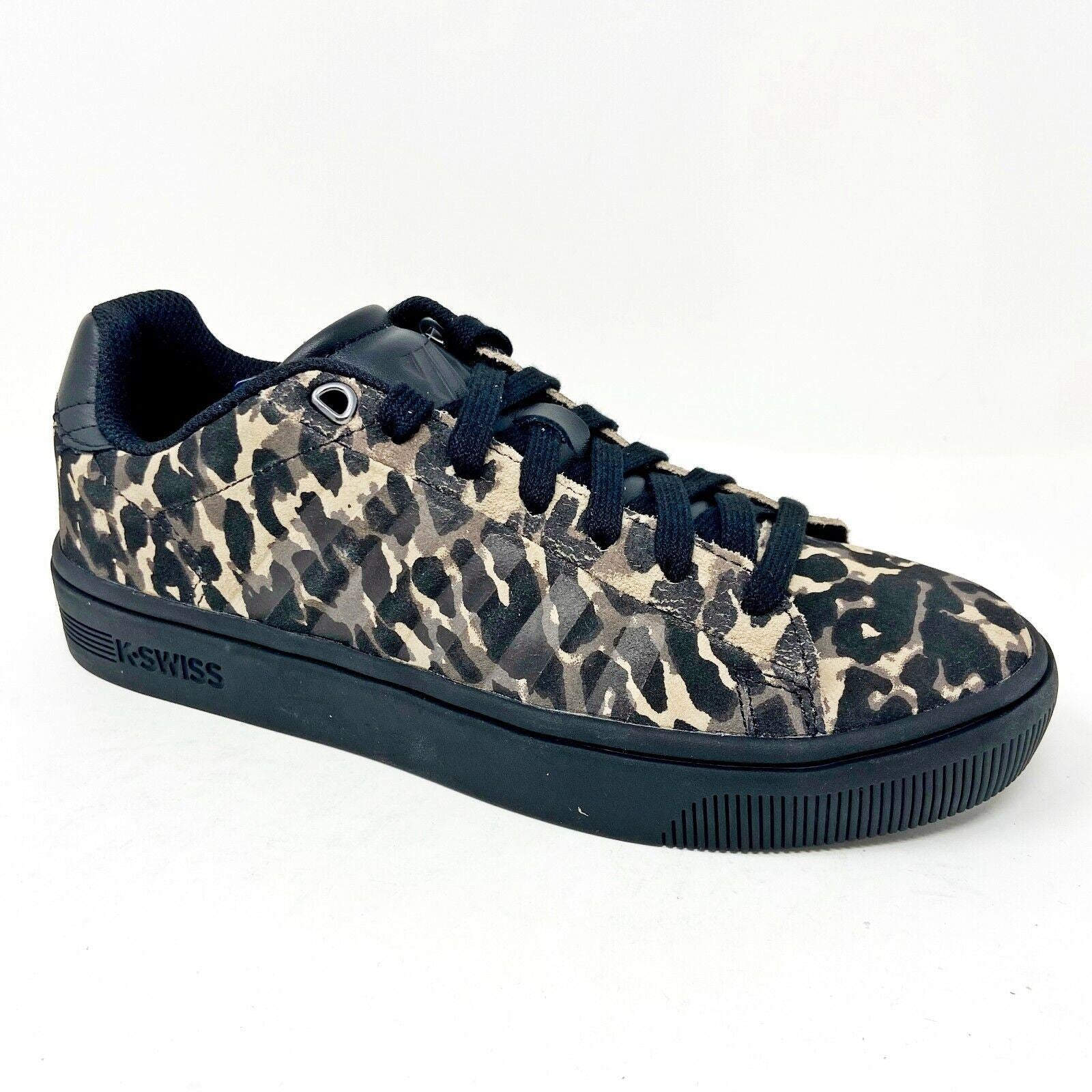 K-Swiss Court Frasco Suede Leopard Black Womens Tennis Sneakers 95610 927