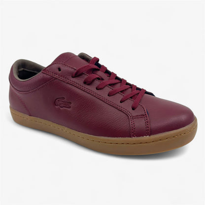 Lacoste Straightset 3 SRM Burgundy Mens Casual Sneaker
