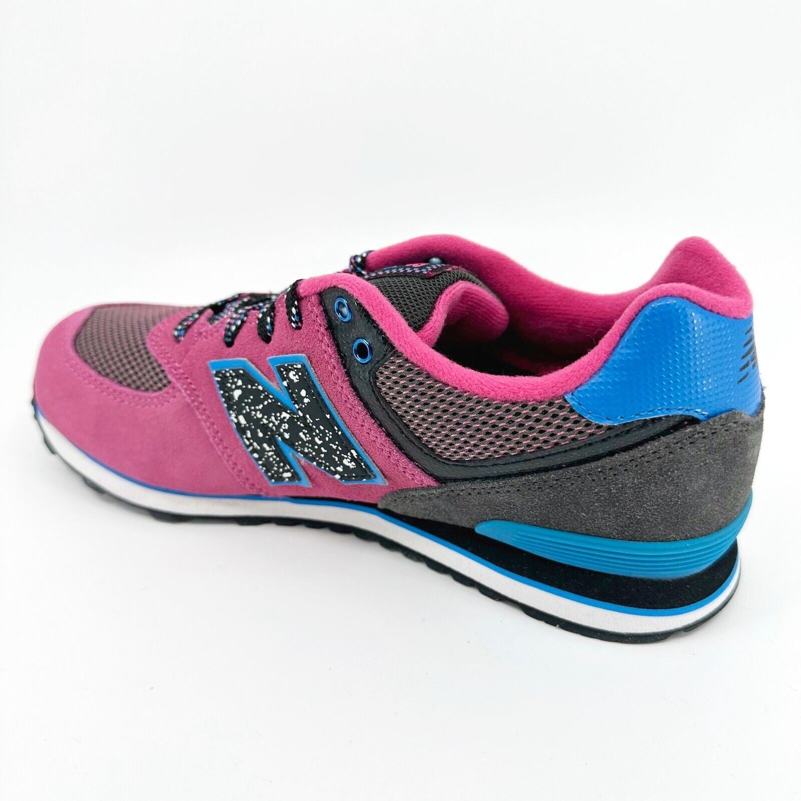 New Balance 574 Classics Outside In Pink Blue Kids Running Sneakers KL57407G