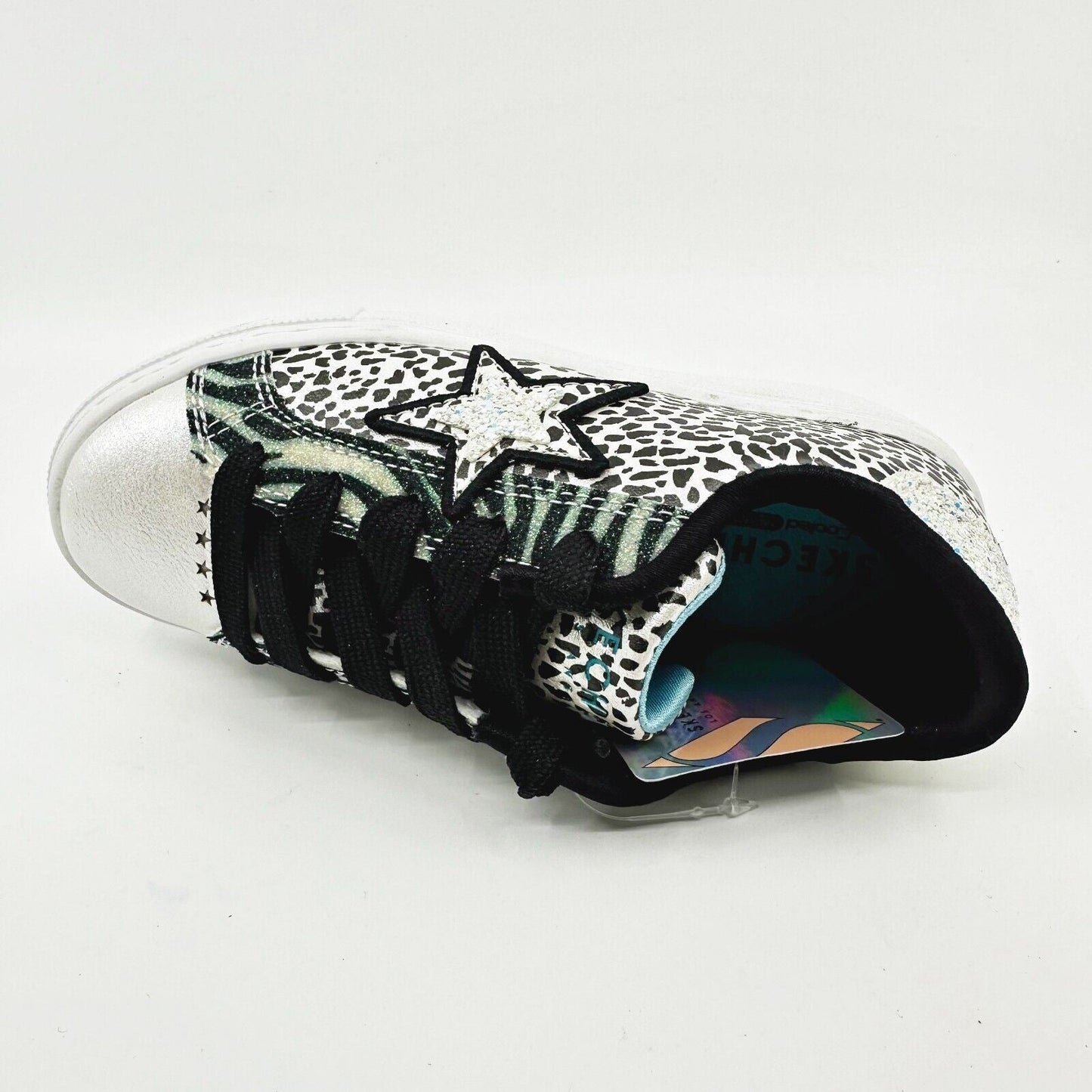 Skechers Goldie Leopard Remix White Leopard Kids Girls Size 12 Sneakers