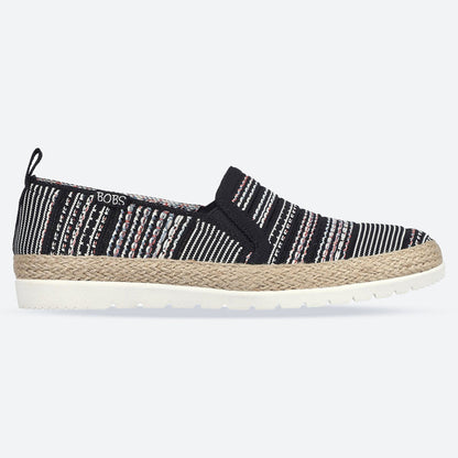 Women's Wide Fit Skechers 113982 Bobs Flexpadrille 3.0 Island Muse Espadrille Slippers