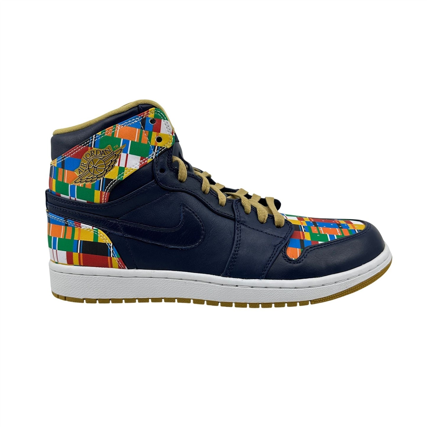 Jordan 1 Retro High RTTG Obsidian Metallic Gold White Mens Athletic Sneaker
