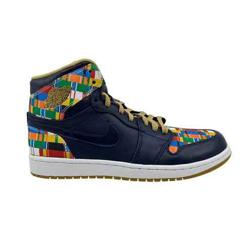 Jordan 1 Retro High RTTG Obsidian Metallic Gold White Mens Athletic Sneaker