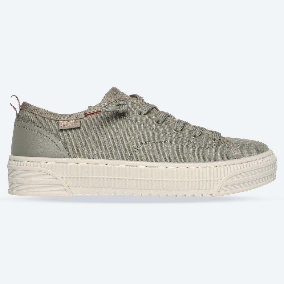 Women's Wide Fit Skechers 114640 Bobs Copa Canvas Shoes