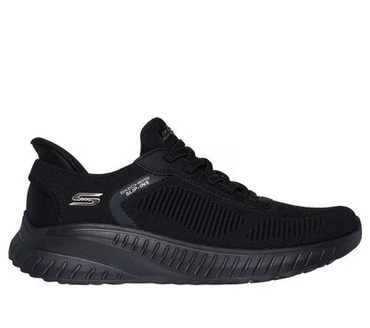 Women's Wide Fit Skechers 117497W Bobs Sport Squad Waves Trainers