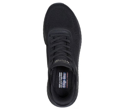 Women's Wide Fit Skechers 117497W Bobs Sport Squad Waves Trainers