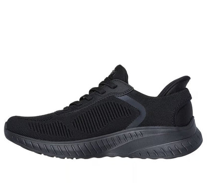 Women's Wide Fit Skechers 117497W Bobs Sport Squad Waves Trainers