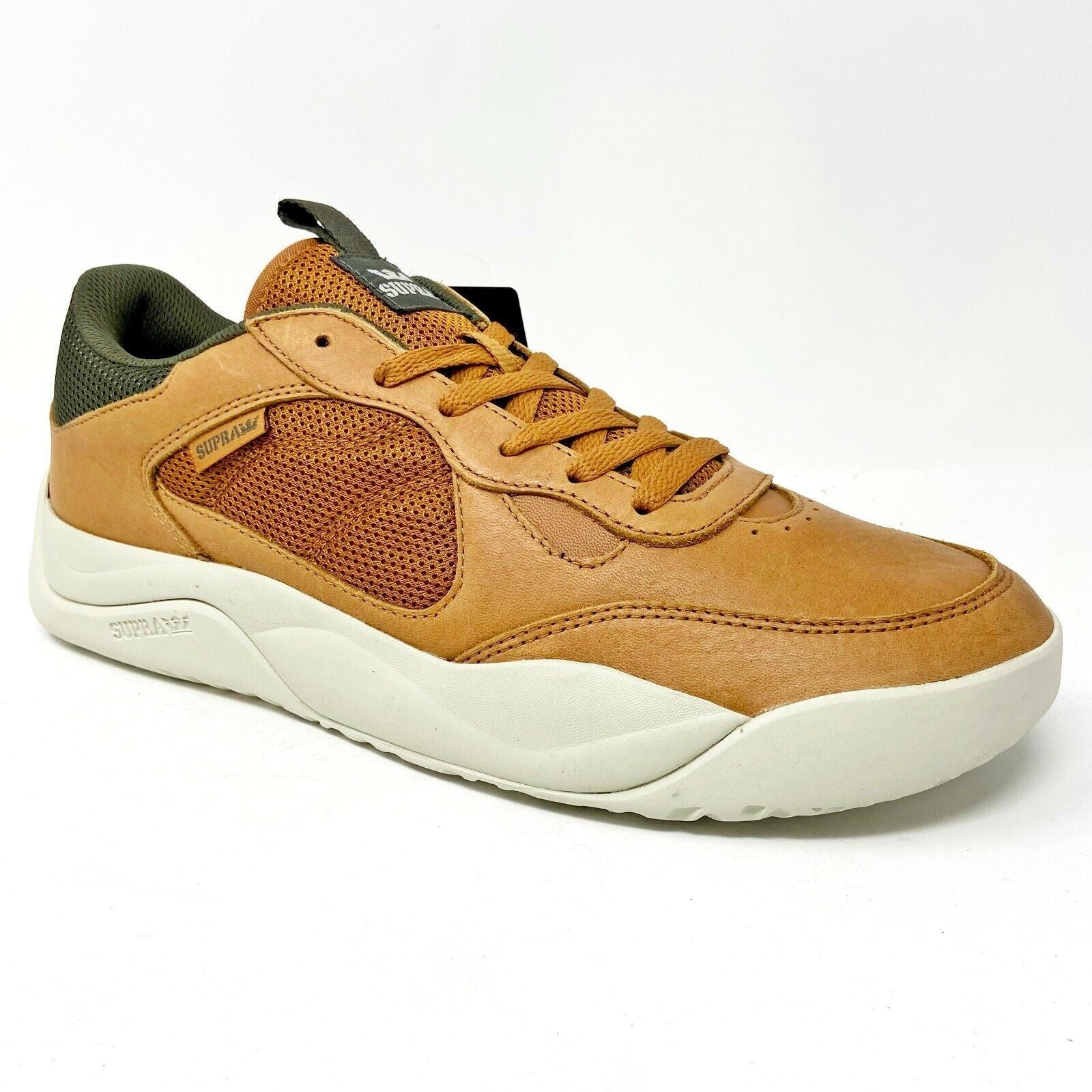 Supra Pecos Veg Olive Bone Mens Skateboard Sneakers 06375 259