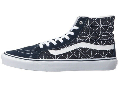 VANS Sk8 Hi Slim (Quilted Denim) Dress Blues Zephyr White Womens Casual Sneakers