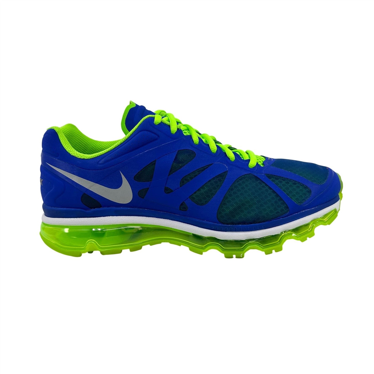 Nike Air Max+ 2012 Royal Blue Metallic Silver Green Mens Athletic Sneaker