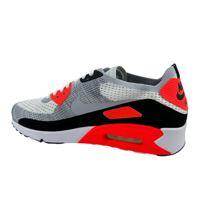 Nike Air Max 90 Ultra 2.0 Flyknit White Wolf Grey Crimson Mens Sneaker