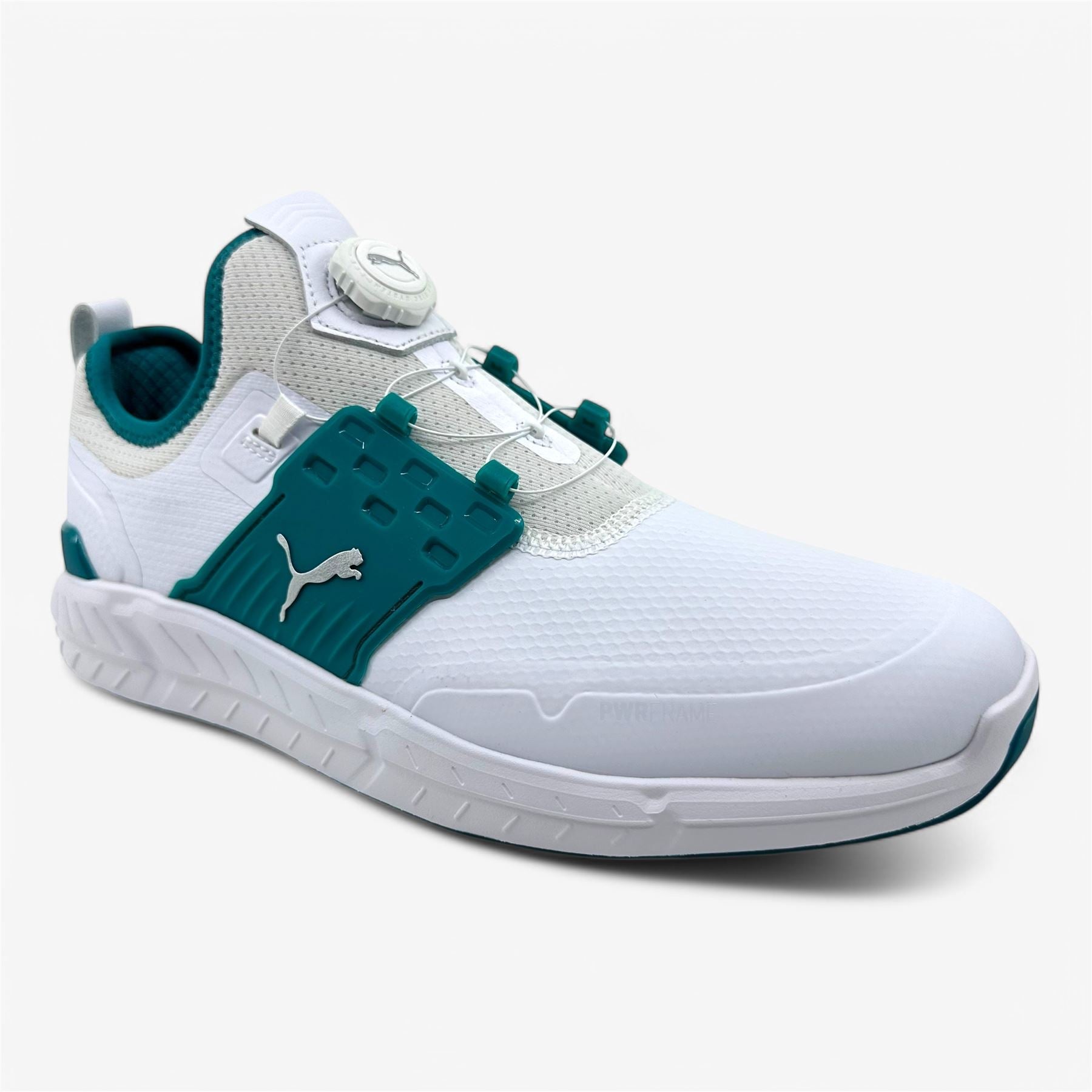 PUMA Ignite Articulate Disc White Silver Green Lagoon Mens Size 9.5 Golf Shoes