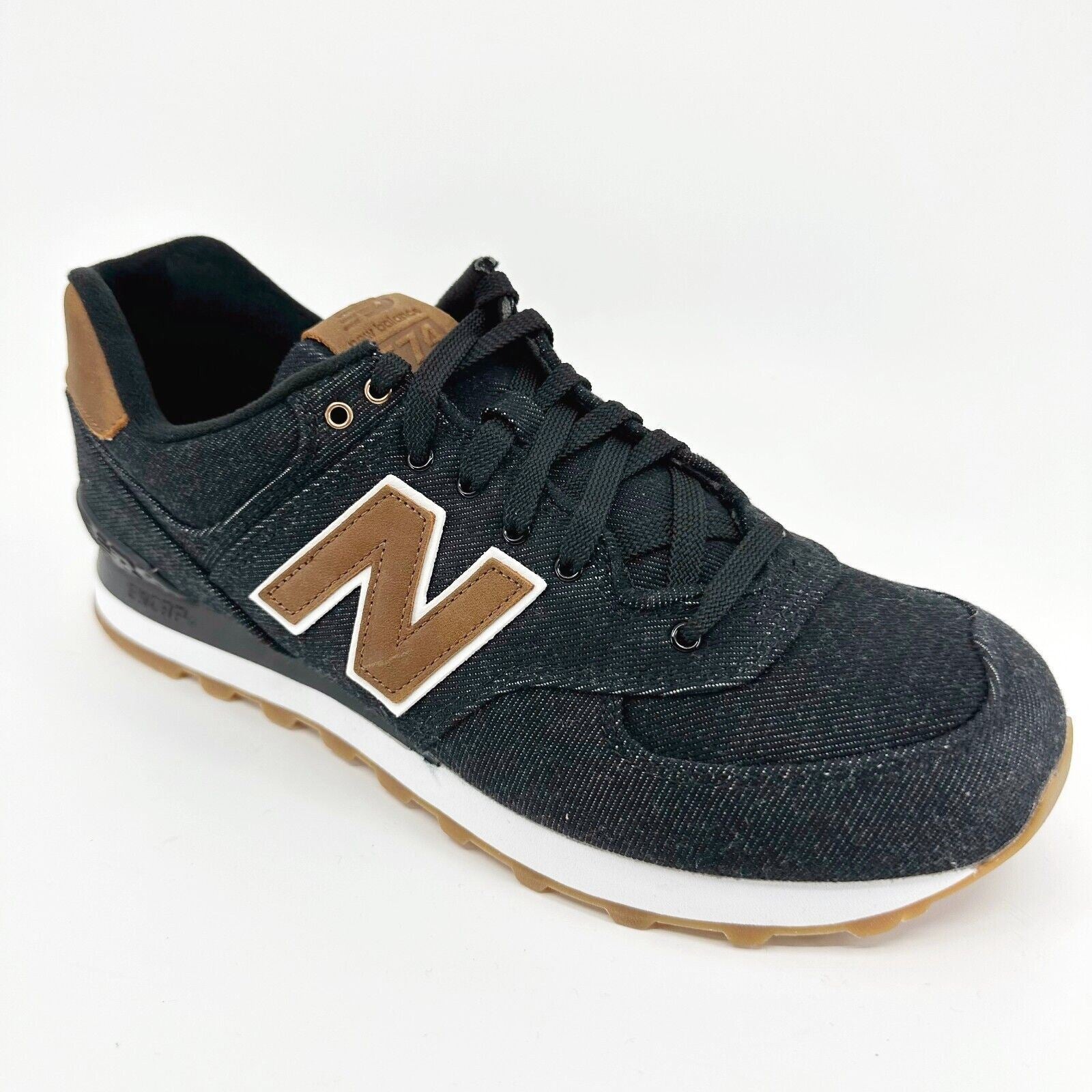 New Balance 574 Classics 15 Ounce Canvas Denim Black Brown Mens ML574TXA