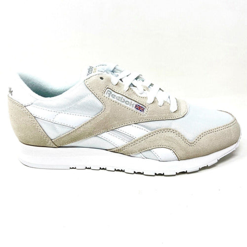 Reebok Classic Nylon White Light Grey Mens Casual Sneakers 6390