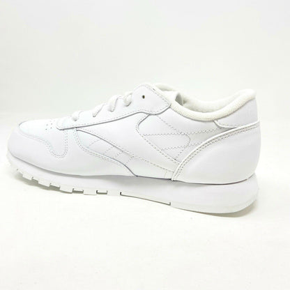 Reebok Classic Leather Triple White Grade School Kids Running Shoes J90139