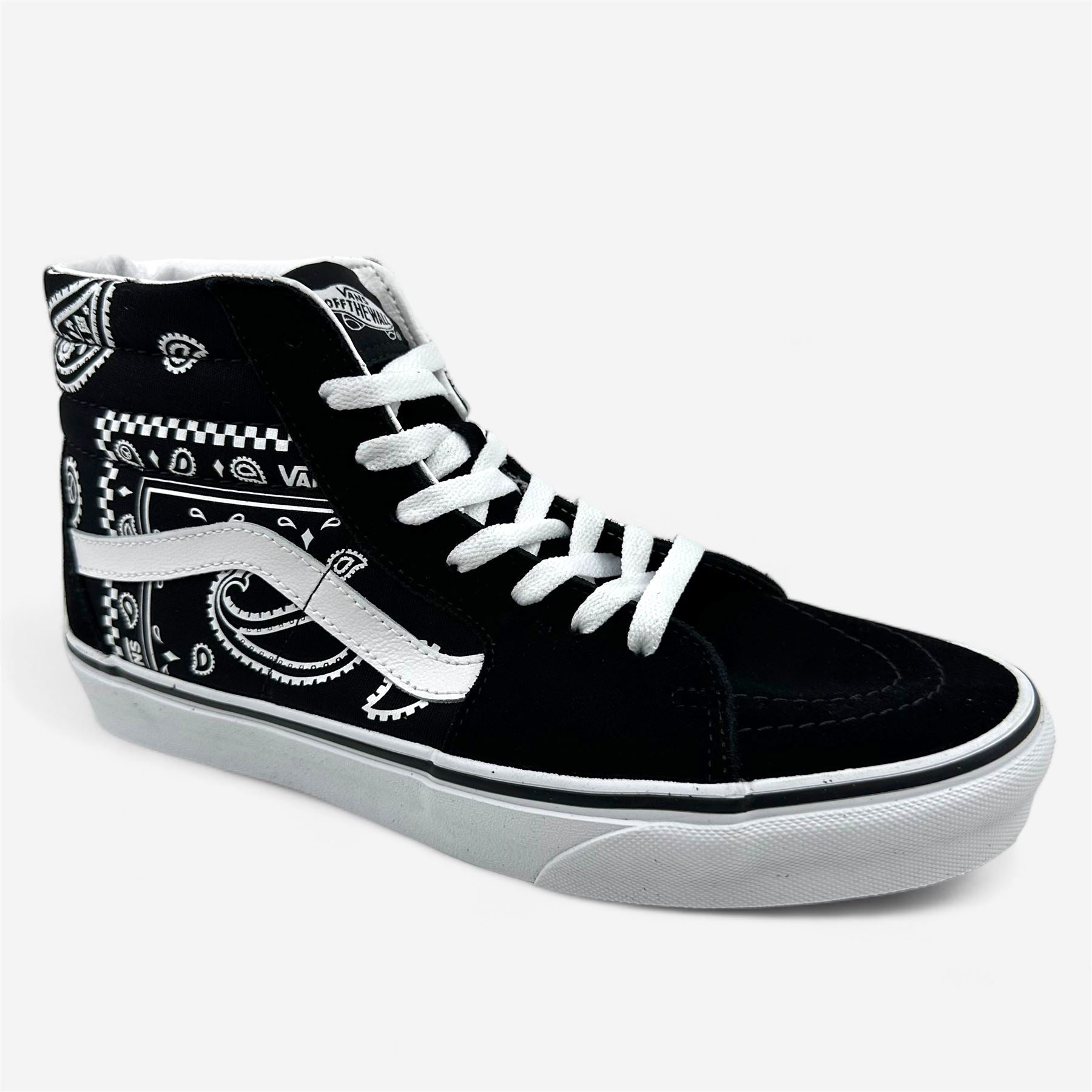 VANS Sk8 Hi (Peace Paisley) Black True White Mens Athletic Sneaker
