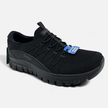 Skechers Graceful Picture Perfect Black Womens Casual Stretch Fit Sneaker