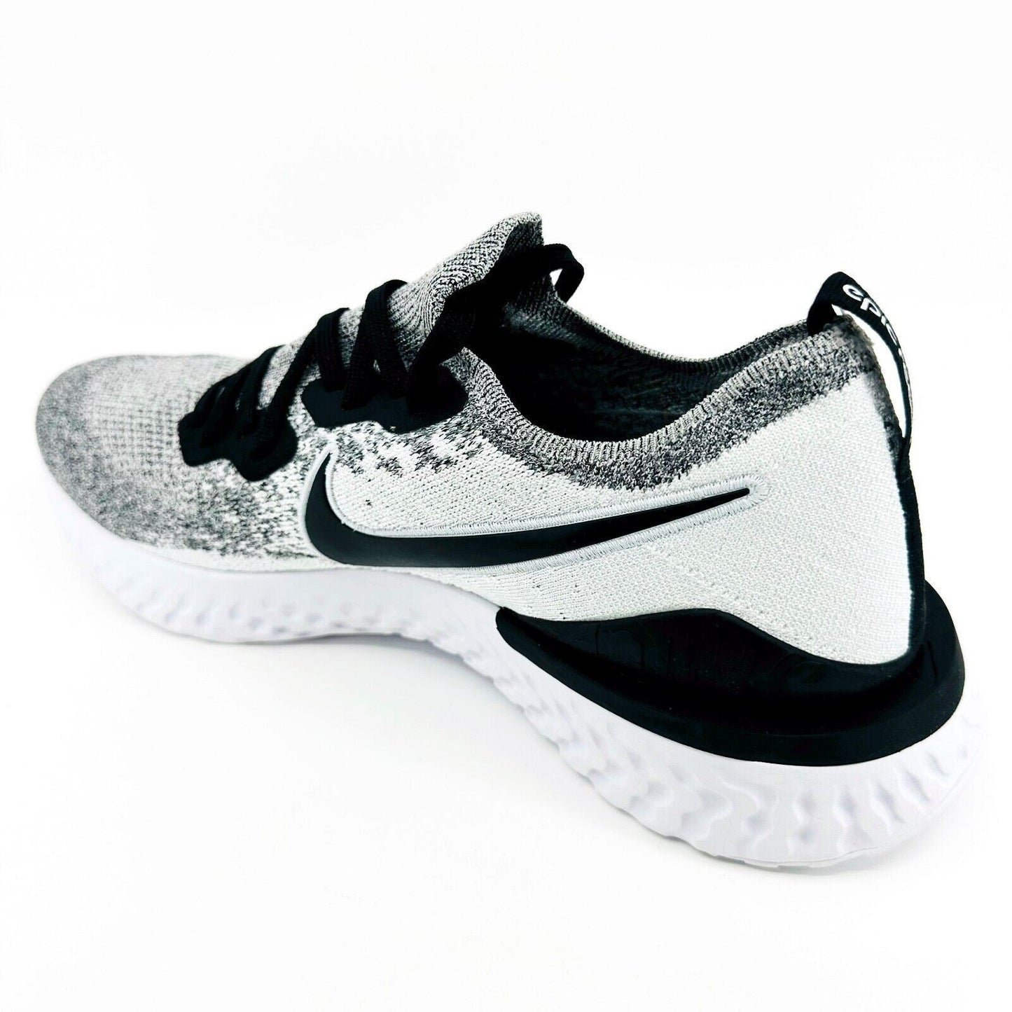 Nike Epic React Flyknit 2 White Black Platinum Oreo Mens Running Sneaker