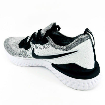 Nike Epic React Flyknit 2 White Black Platinum Oreo Mens Running Sneaker