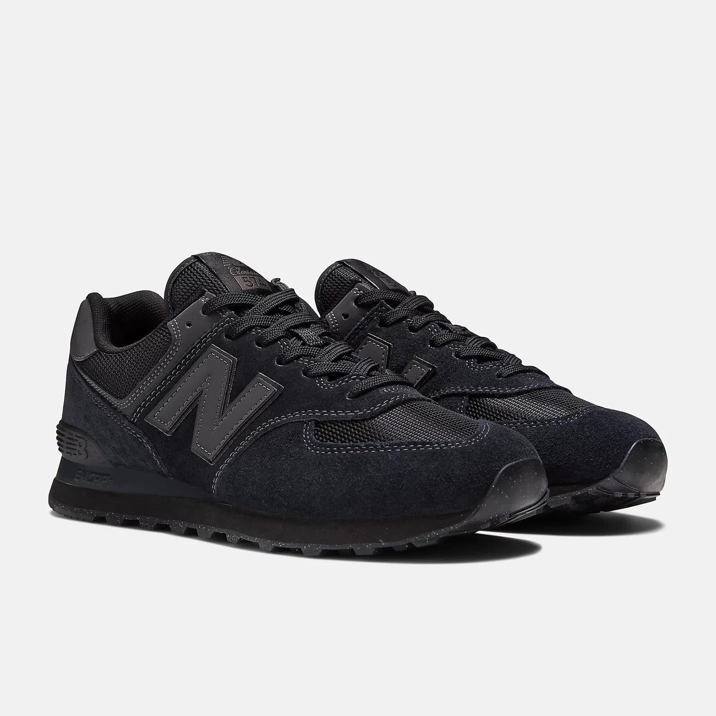 Women's Wide Fit New Balance ML574EVE Walking/Running Trainers - Exclusive - Black ENCAP