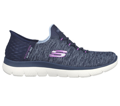 Women's Wide Fit Skechers 149937W Summits Dazzling Haze Vegan Trainers