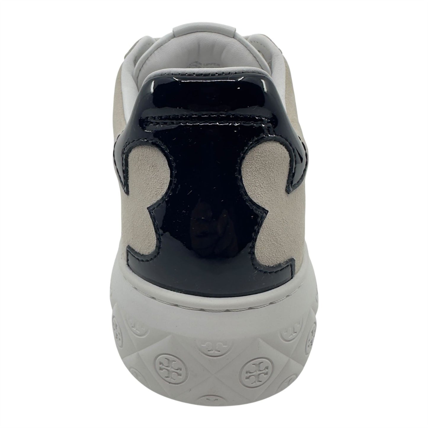 Tory Burch Ladybug Titanium White Black Womens Casual Tumbled Leather Sneaker
