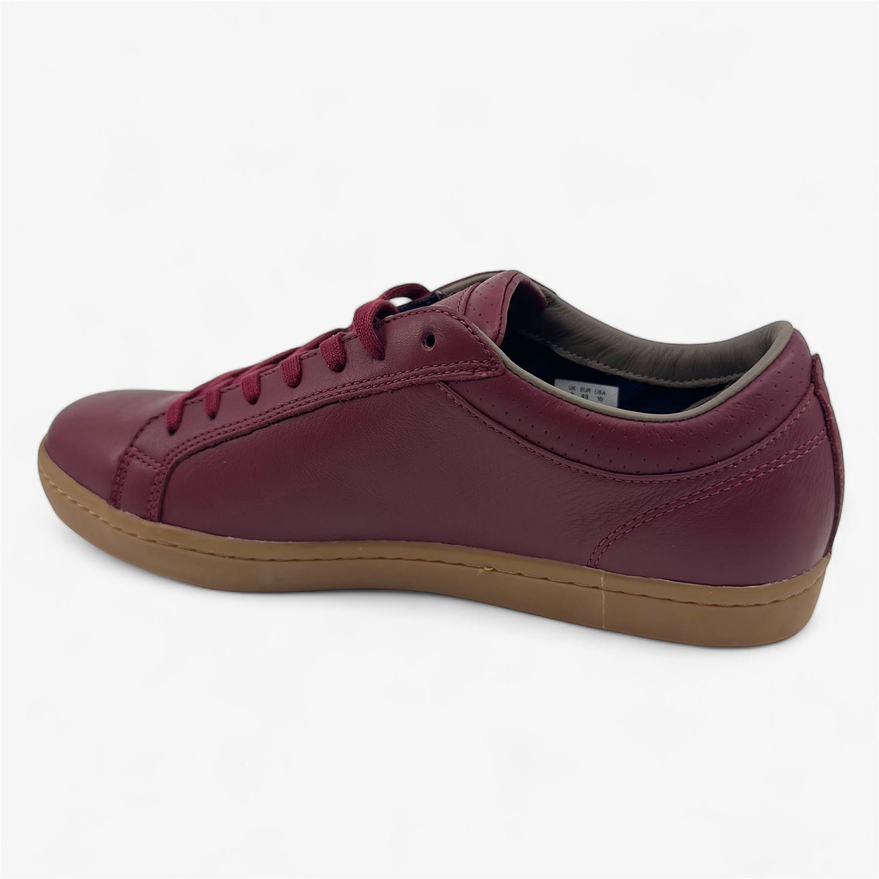 Lacoste Straightset 3 SRM Burgundy Mens Casual Sneaker