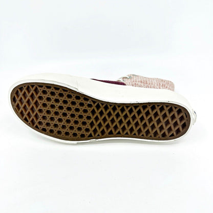 VANS Sk8 Hi Decon SPT (Stripes) Washed Burgundy Womens Size 6 Casual Sneakers