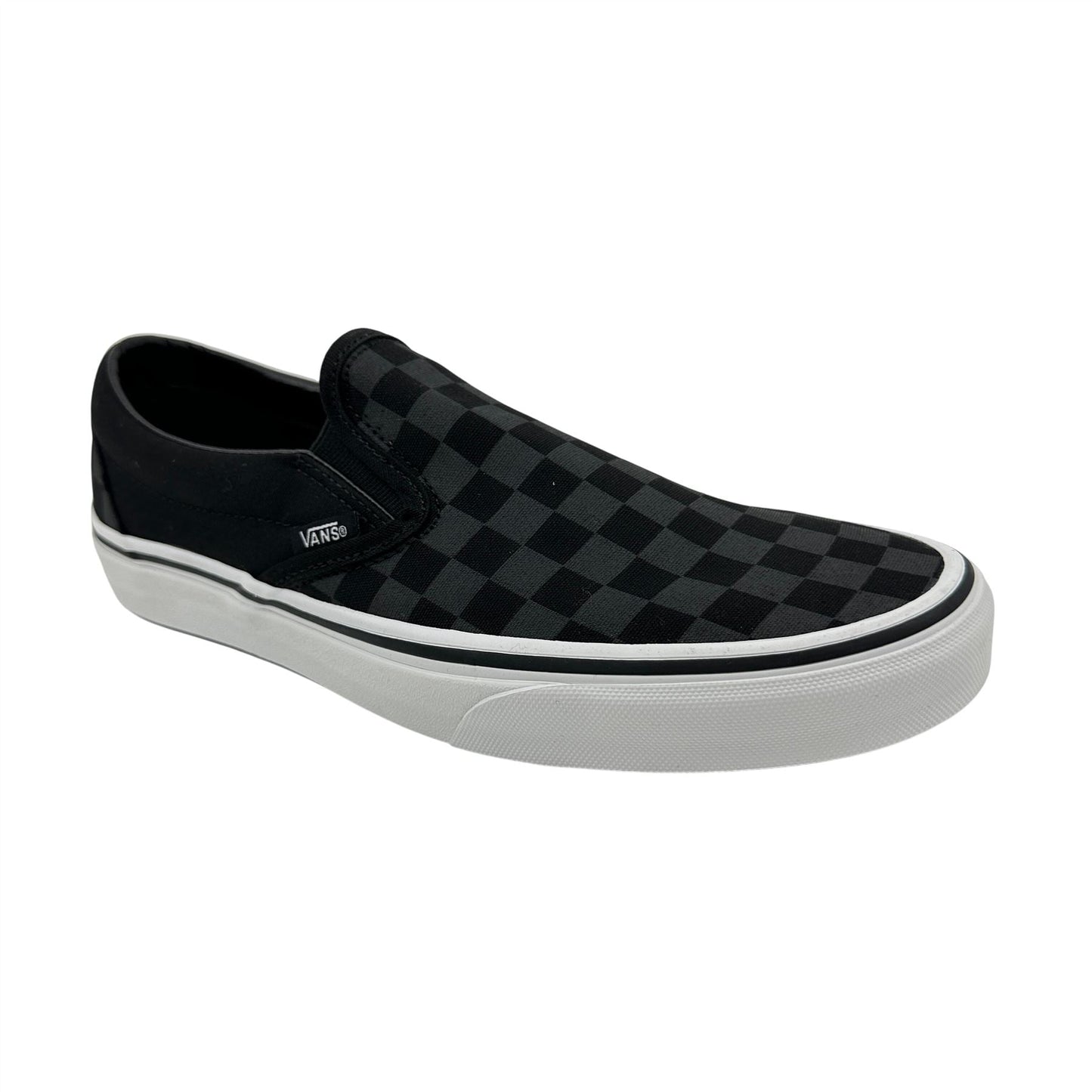 VANS Classic Slip On Checkerboard Black Mens Athletic Sneaker