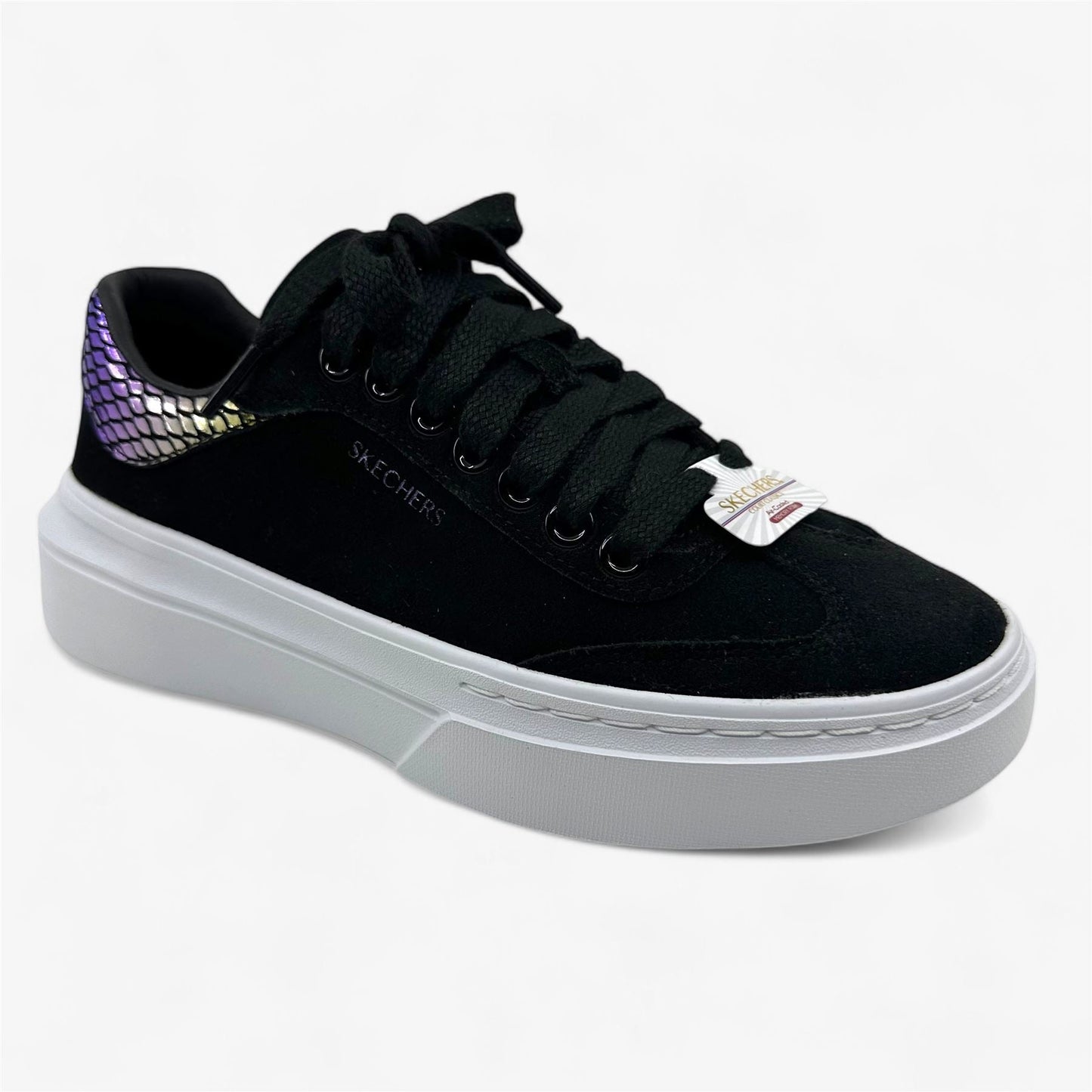 Skechers Cordova Classic Mirrored Brights Black Womens Athletic Sneaker
