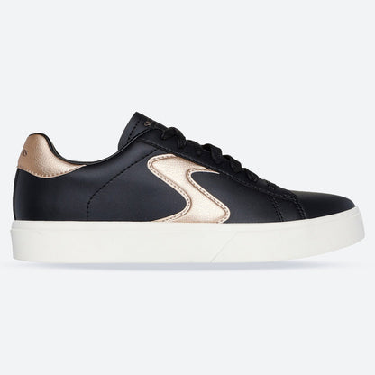 Women's Wide Fit Skechers 185016 Eden Lx Beaming Trainers - Black/Rose Gold