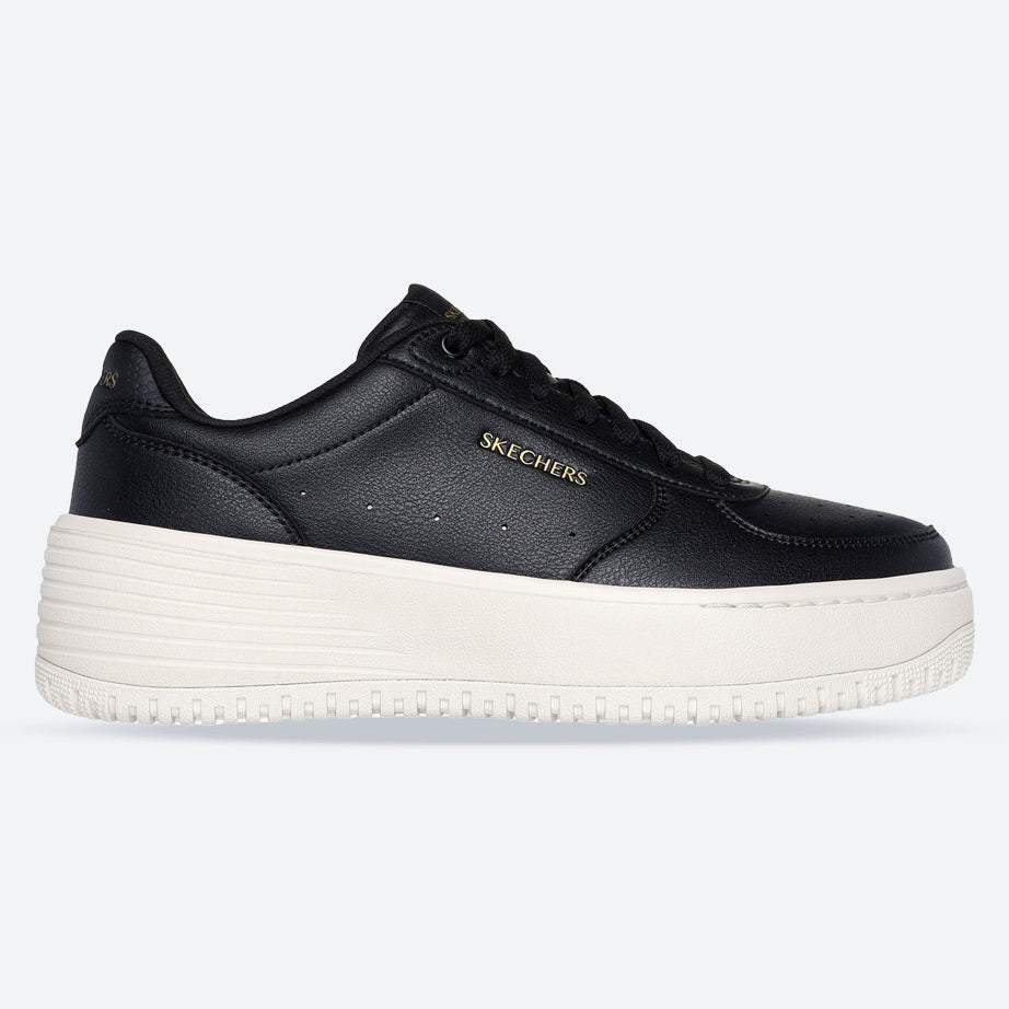 Women's Wide Fit Skechers 185110 Court Classics Grand 92 Be Lifted Trainers - Black
