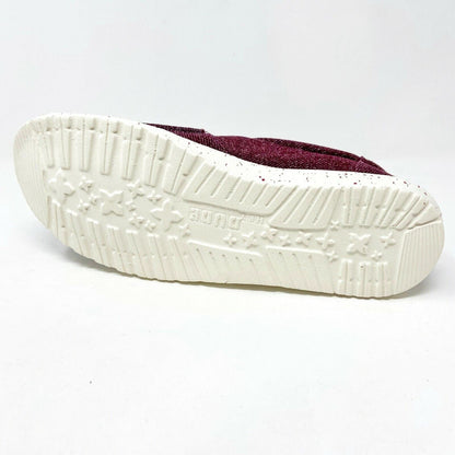 Hey Dude Womens Misty Burgundy Slip On Comfort Lightweight Shoes
