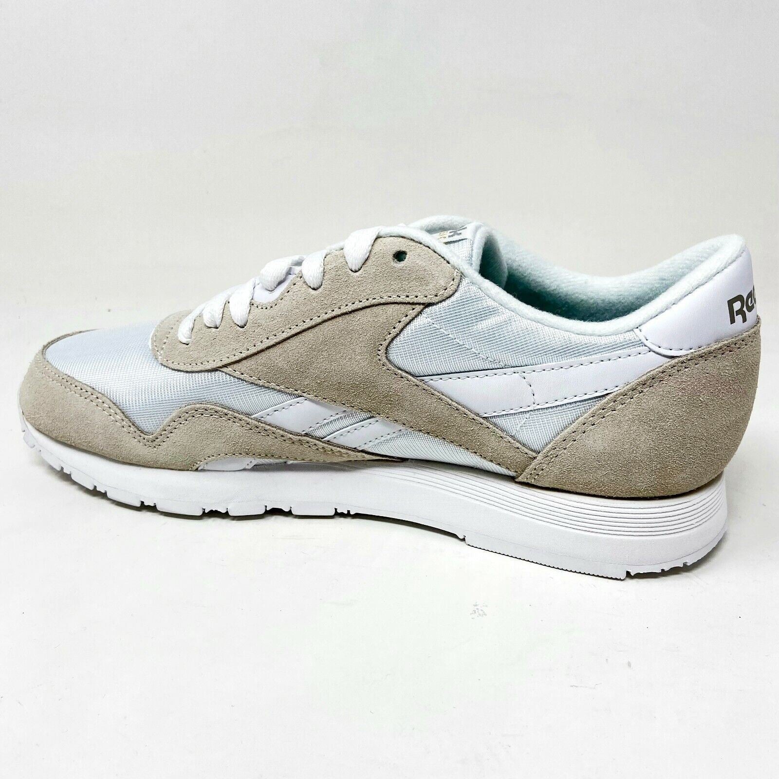 Reebok Classic Nylon White Light Grey Mens Casual Sneakers 6390