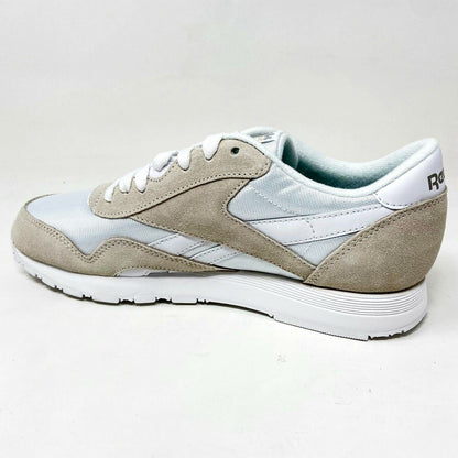 Reebok Classic Nylon White Light Grey Mens Casual Sneakers 6390