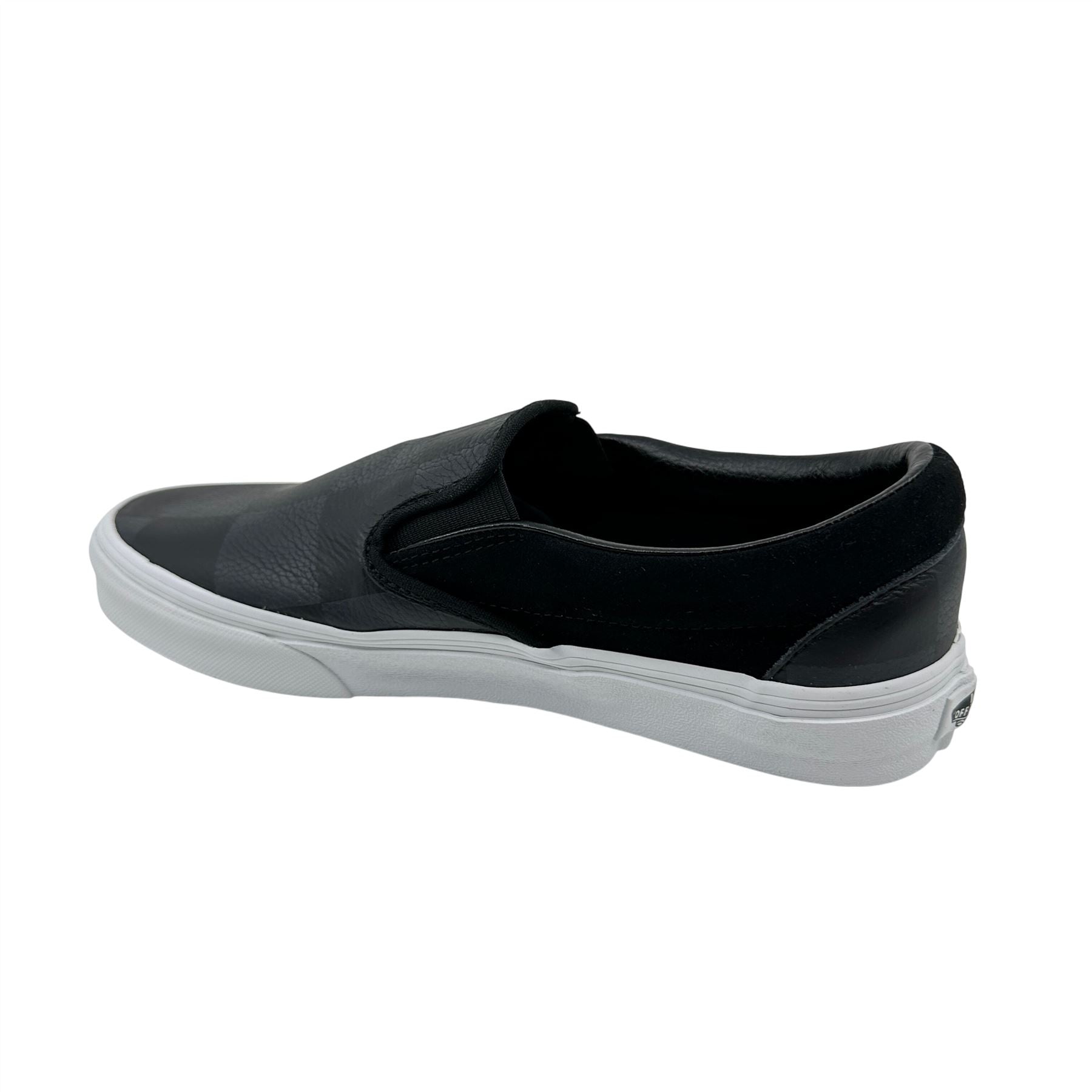 VANS Classic Slip On Leather Suede Checkerboard Asphalt Black Mens Sneaker