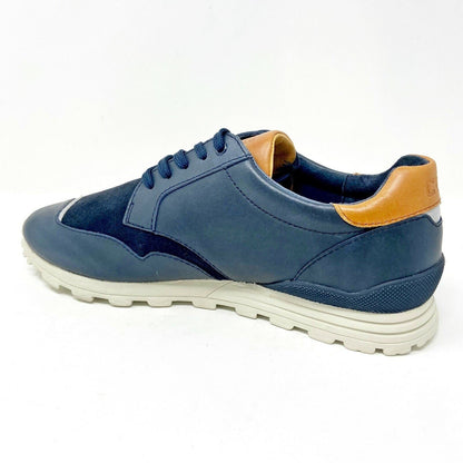 Clae Nathan Deep Navy Leather Mens Size 8 Premium Casual Sneakers