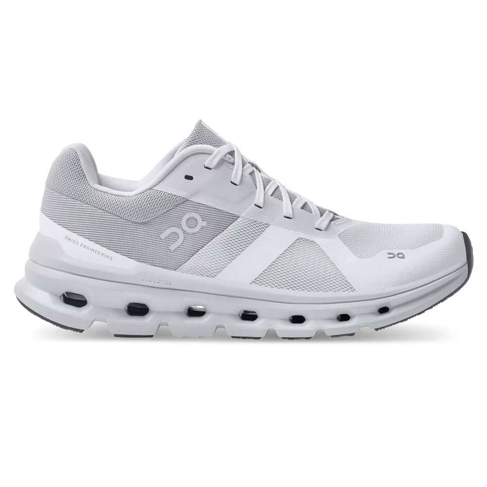 Women's Wide Fit On Cloudrunner Training Shoes - White/Frost